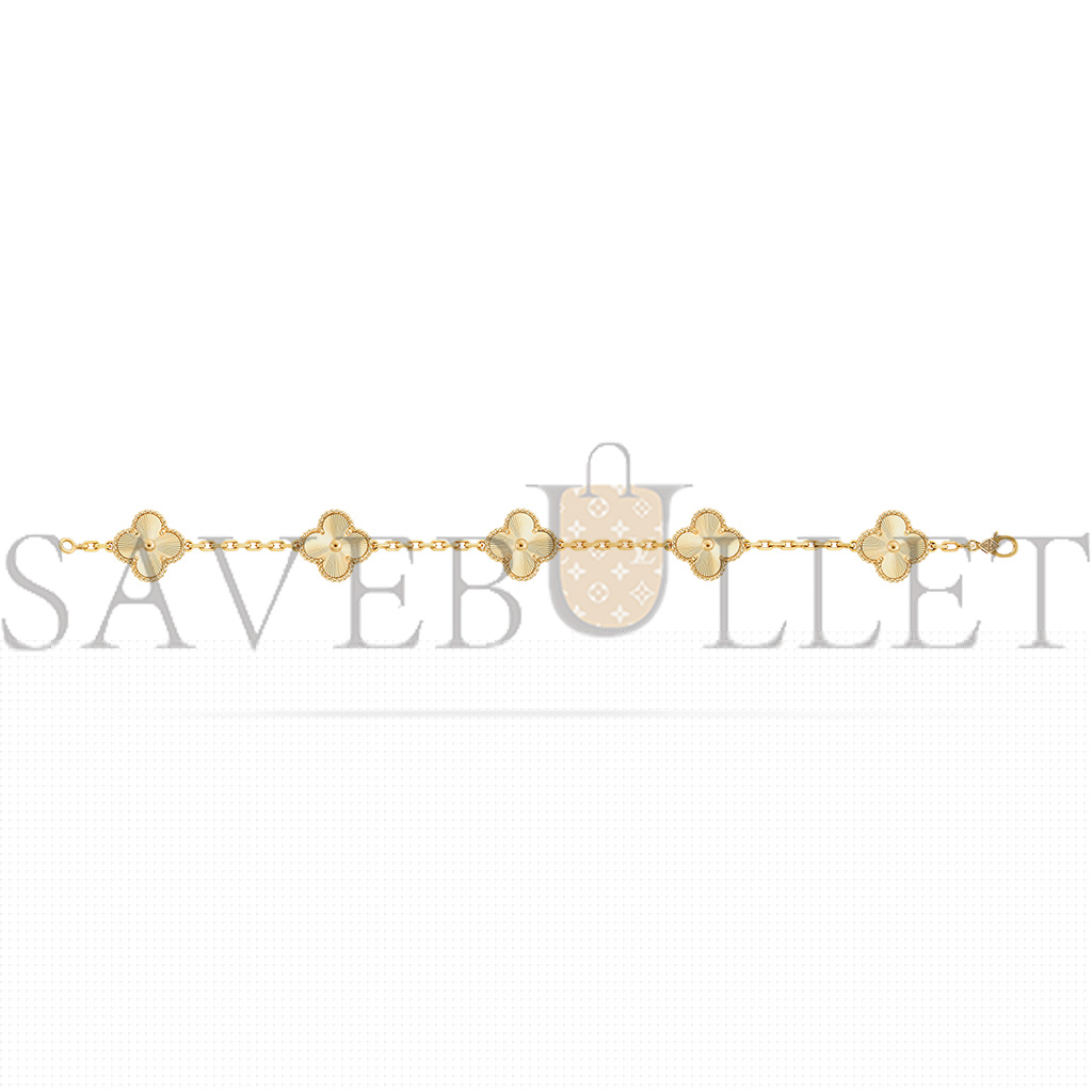 VAN CLEEF ARPELS VINTAGE ALHAMBRA BRACELET, 5 MOTIFS - YELLOW GOLD  VCARP3JK00